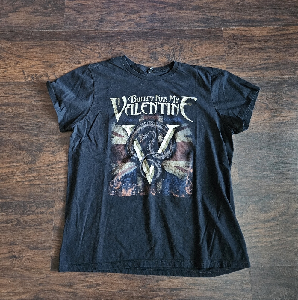 Women's Black Graphic Band Tee